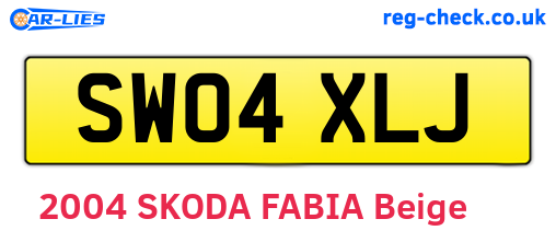 SW04XLJ are the vehicle registration plates.