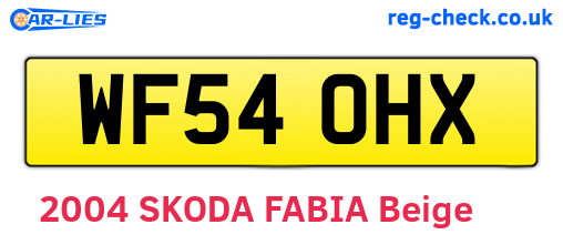 WF54OHX are the vehicle registration plates.