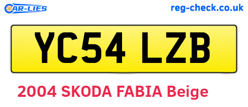 YC54LZB are the vehicle registration plates.