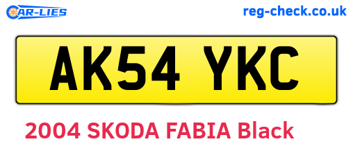 AK54YKC are the vehicle registration plates.