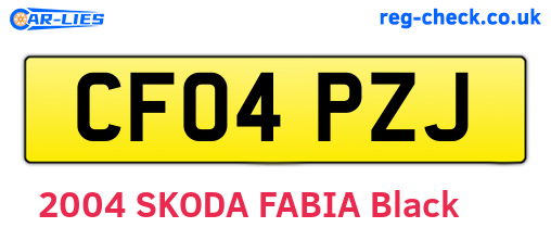 CF04PZJ are the vehicle registration plates.
