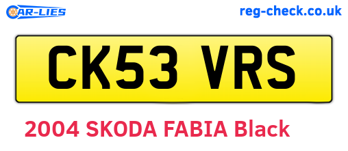 CK53VRS are the vehicle registration plates.