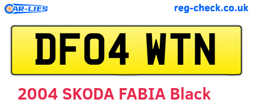 DF04WTN are the vehicle registration plates.