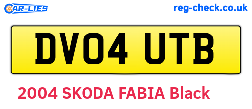 DV04UTB are the vehicle registration plates.