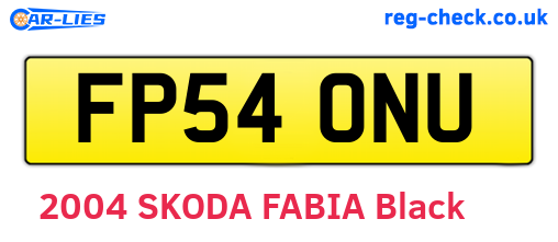 FP54ONU are the vehicle registration plates.