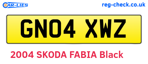 GN04XWZ are the vehicle registration plates.