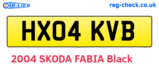 HX04KVB are the vehicle registration plates.