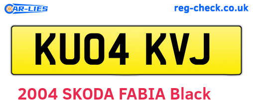 KU04KVJ are the vehicle registration plates.