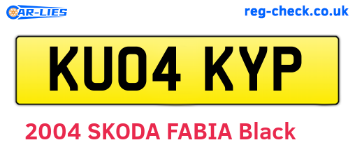 KU04KYP are the vehicle registration plates.