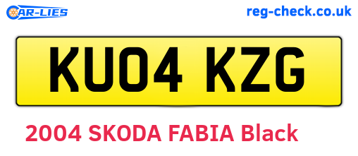 KU04KZG are the vehicle registration plates.