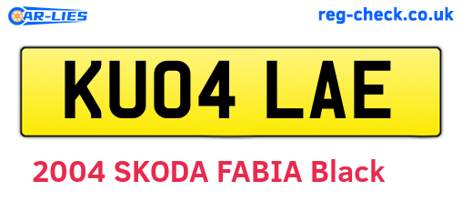 KU04LAE are the vehicle registration plates.