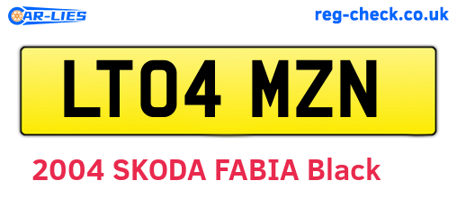 LT04MZN are the vehicle registration plates.