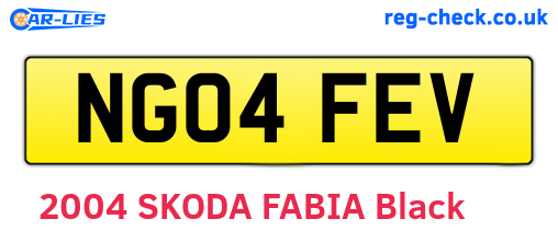 NG04FEV are the vehicle registration plates.