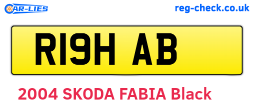 R19HAB are the vehicle registration plates.