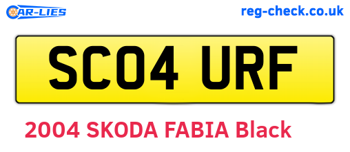 SC04URF are the vehicle registration plates.