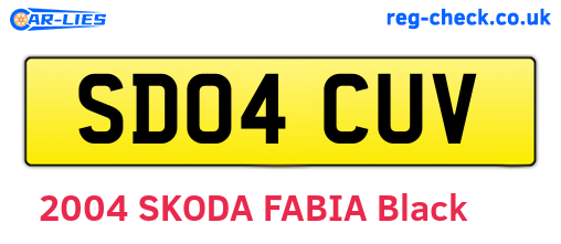 SD04CUV are the vehicle registration plates.