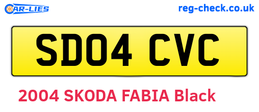 SD04CVC are the vehicle registration plates.