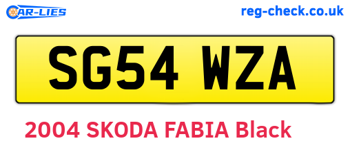 SG54WZA are the vehicle registration plates.