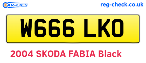 W666LKO are the vehicle registration plates.