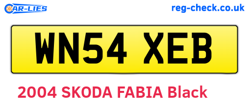 WN54XEB are the vehicle registration plates.