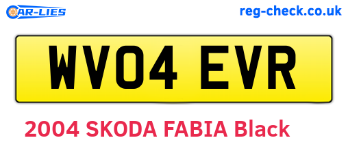 WV04EVR are the vehicle registration plates.
