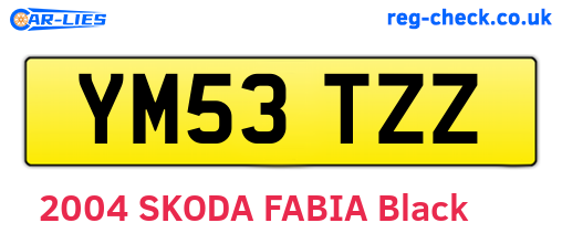 YM53TZZ are the vehicle registration plates.
