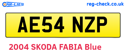 AE54NZP are the vehicle registration plates.