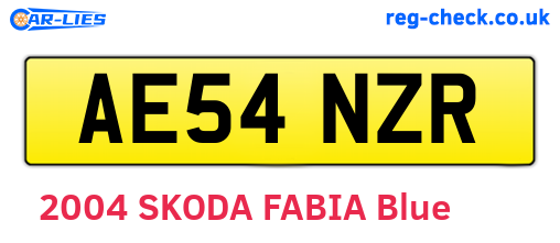 AE54NZR are the vehicle registration plates.