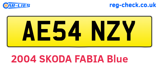 AE54NZY are the vehicle registration plates.