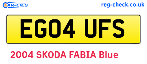 EG04UFS are the vehicle registration plates.