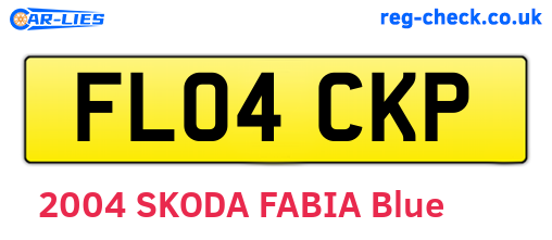 FL04CKP are the vehicle registration plates.