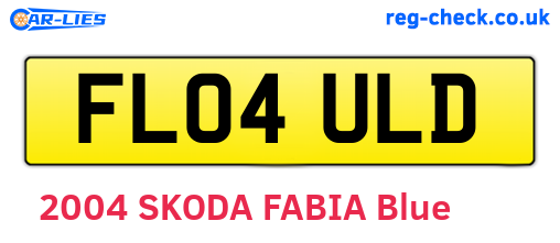 FL04ULD are the vehicle registration plates.