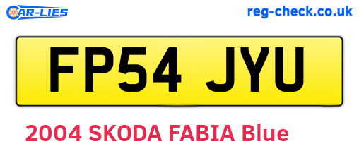 FP54JYU are the vehicle registration plates.