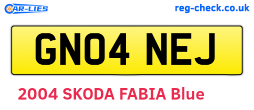 GN04NEJ are the vehicle registration plates.