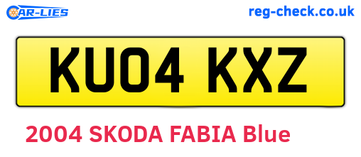 KU04KXZ are the vehicle registration plates.