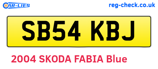 SB54KBJ are the vehicle registration plates.