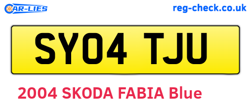 SY04TJU are the vehicle registration plates.