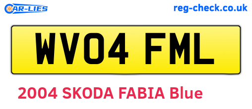 WV04FML are the vehicle registration plates.