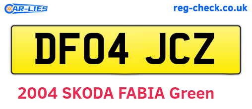 DF04JCZ are the vehicle registration plates.