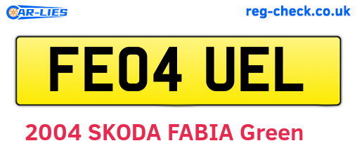 FE04UEL are the vehicle registration plates.