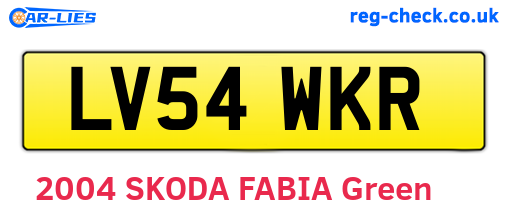 LV54WKR are the vehicle registration plates.
