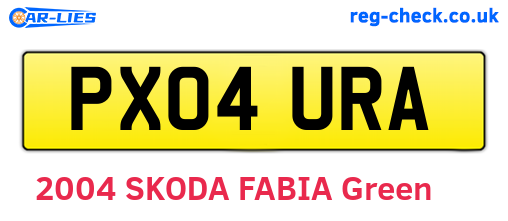 PX04URA are the vehicle registration plates.