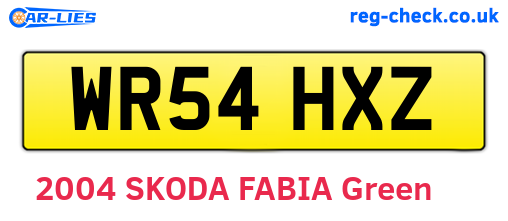 WR54HXZ are the vehicle registration plates.