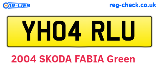 YH04RLU are the vehicle registration plates.