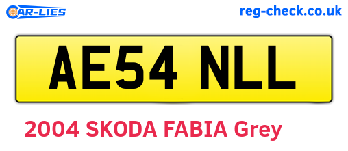 AE54NLL are the vehicle registration plates.