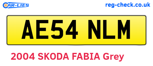 AE54NLM are the vehicle registration plates.