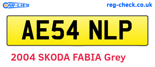 AE54NLP are the vehicle registration plates.