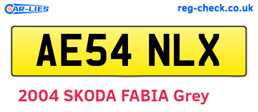 AE54NLX are the vehicle registration plates.