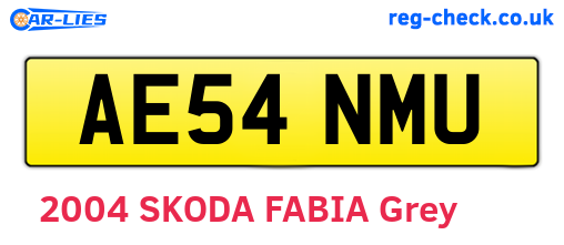 AE54NMU are the vehicle registration plates.