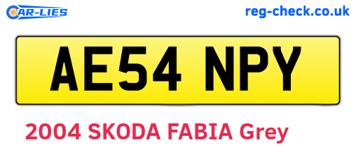 AE54NPY are the vehicle registration plates.